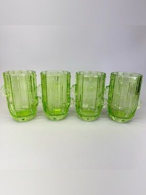 John Lewis Green Glass Cactus Tumblers Glasses
